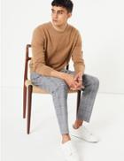 Marks & Spencer Skinny Prince Of Wales Checked Trousers Light Blue