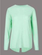 Marks & Spencer Pure Cashmere Round Neck Long Sleeve Jumper Pale Jade