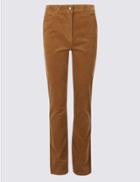 Marks & Spencer Cotton Rich Straight Leg Corduroy Trousers Camel