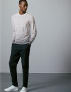 Marks & Spencer Supima&reg; Cotton Striped Slim Fit Jumper Ecru Mix