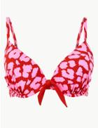 Marks & Spencer Animal Print Underwired Bikini Top Pink Mix