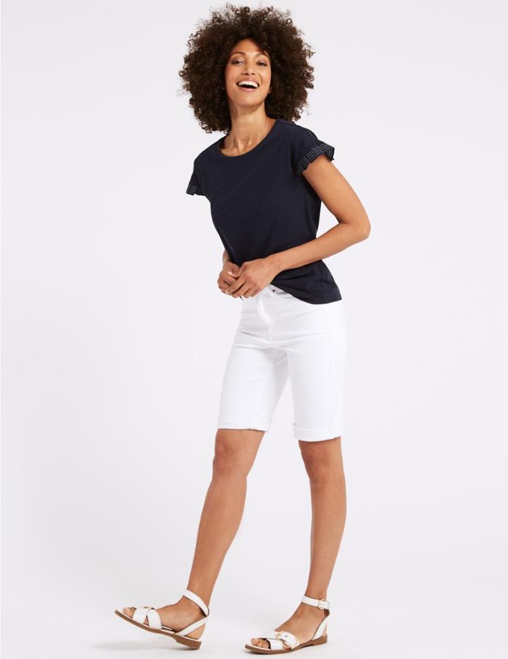 Marks & Spencer Sculpt & Lift Denim Shorts Soft White