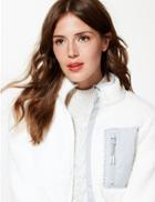 Marks & Spencer Zipped Through Funnel Neck Fleece Jacket Ivory