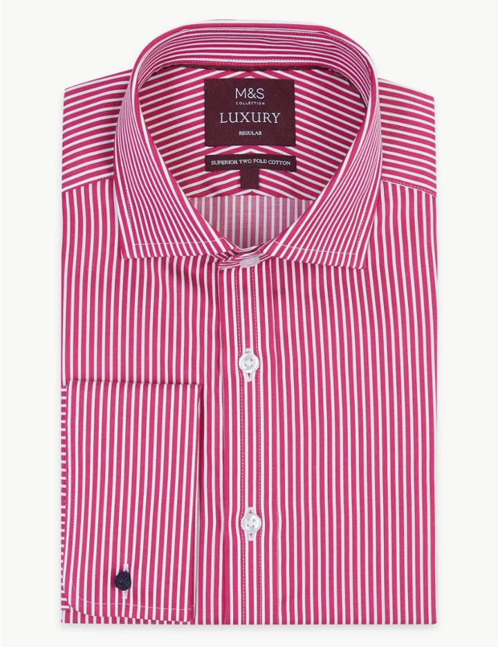 Marks & Spencer Pure Cotton Regular Fit Shirt Fuchsia