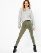 Marks & Spencer Plush Skinny Ankle Grazer Jeans Khaki