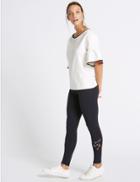 Marks & Spencer Cotton Rich Lace Insert Leggings Navy
