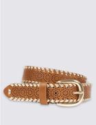 Marks & Spencer Gold Whipstitch Hip Belt Tan