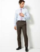 Marks & Spencer Textured Tailored Fit Trousers Neutral