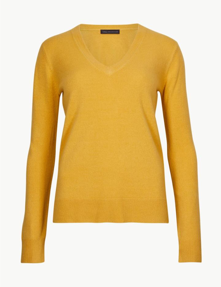Marks & Spencer Cashmilon&trade; V-neck Jumper Honey