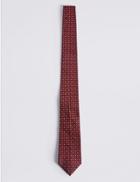 Marks & Spencer Pure Silk Spotted Tie Red
