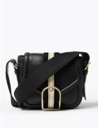 Marks & Spencer Leather Mini Saddle Bag Black Mix