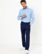 Marks & Spencer 3 Pack Regular Fit Easy Iron Shirts Blue Mix