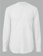 Marks & Spencer Cotton Rich Shirt With Stretch White