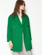 Marks & Spencer Double Breasted Peacoat With Wool Emerald