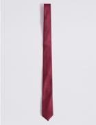 Marks & Spencer Skinny Fit Textured Tie Cranberry