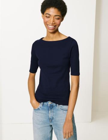 Marks & Spencer Pure Cotton T-shirt Navy
