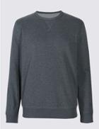 Marks & Spencer Cotton Rich Sweatshirt Charcoal Mix