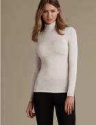 Marks & Spencer Heatgen&trade; Thermal Polo Neck Top Oatmeal Mix
