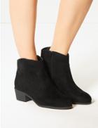 Marks & Spencer Wide Fit Western Ankle Boots Black