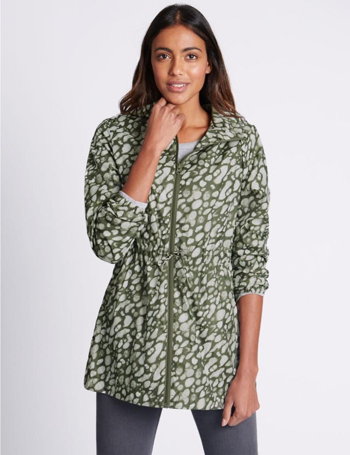 Marks & Spencer Pebble Print Parka With Stormwear&trade; Khaki Mix