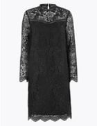 Marks & Spencer Lace High Neck Shift Dress Black
