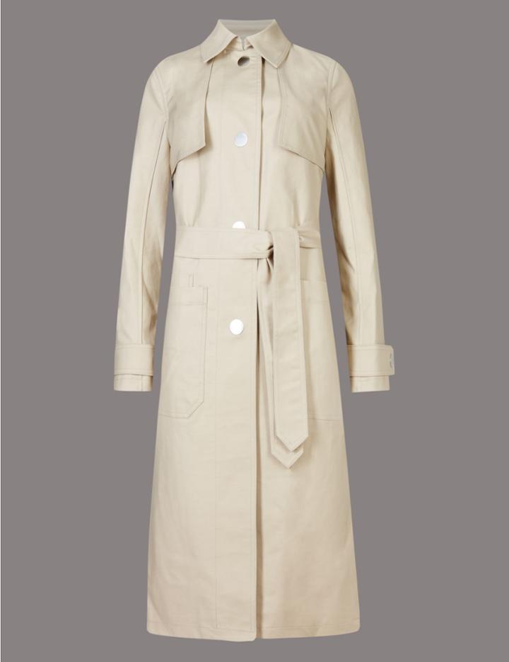 Marks & Spencer Belted Trench Coat With Stormwear&trade; Stone