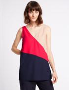 Marks & Spencer Colour Block Longline Sleeveless Vest Top Multi