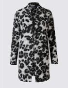 Marks & Spencer Textured Animal Print Jacket Black Mix