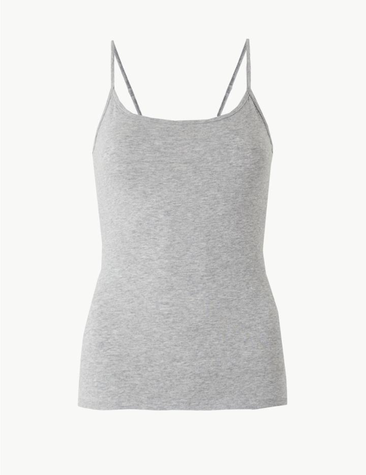 Marks & Spencer Fitted Camisole Top Grey Marl