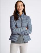 Marks & Spencer Padded Down & Feather Jacket With Stormwear&trade; Soft Blue