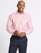Marks & Spencer Pure Cotton Non Iron Tailored Fit Shirt Pink
