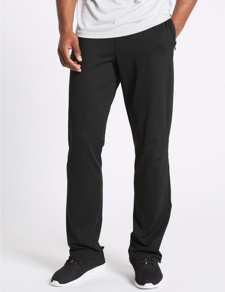 Marks & Spencer Active Quick Dry Zip Leg Joggers Black