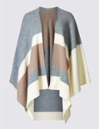 Marks & Spencer Block Knit Wrap Grey Mix