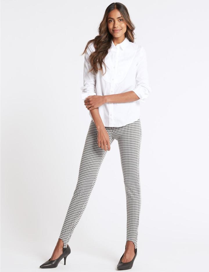 Marks & Spencer Gingham Skinny Leg Ski Pants Black Mix