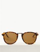 Marks & Spencer Polarised Round Sunglasses Brown Mix