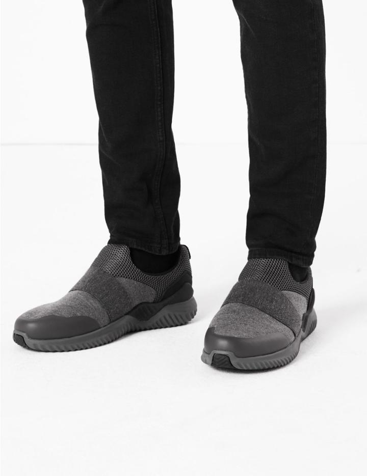Marks & Spencer Slip-on Elastic Trainers Grey