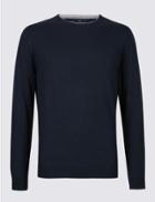 Marks & Spencer Cotton Cashmere Rich Jumper Navy Mix