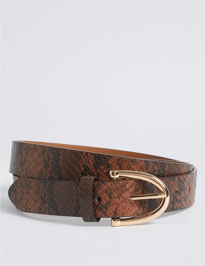 Marks & Spencer Faux Leather Hip Belt Natural Mix
