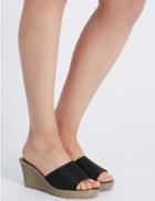 Marks & Spencer Wedge Heel Glitter Sandals Black