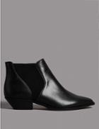 Marks & Spencer Leather Ankle Boots Black