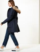 Marks & Spencer Padded Goose Down & Feather Parka Navy