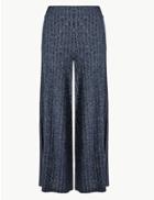 Marks & Spencer Textured Jersey Slim Leg Trousers Navy Mix