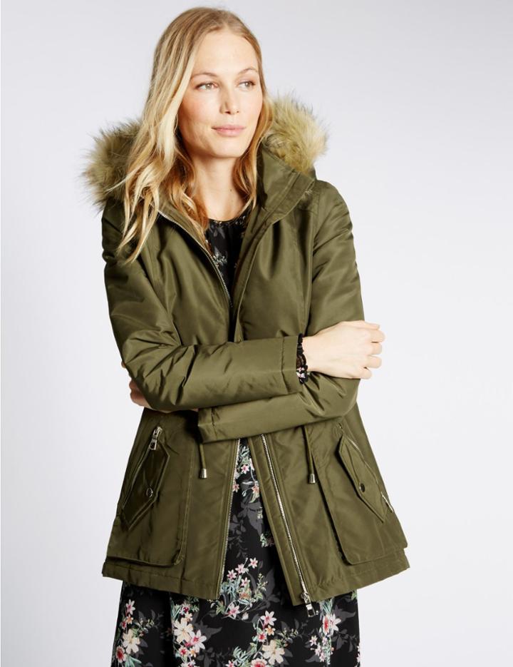 Marks & Spencer Parka Coat With Stormwear&trade; Khaki