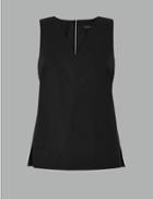 Marks & Spencer Pure Cotton Poplin Vest Top Black