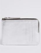 Marks & Spencer Leather Coin Purse With Cardsafe&trade; Silver