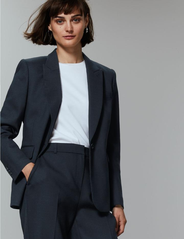 Marks & Spencer Smart Single Breasted Blazer Navy