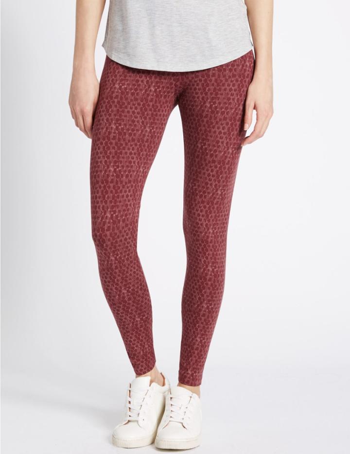 Marks & Spencer Printed Leggings Pink Mix