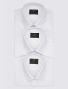 Marks & Spencer 3 Pack Easy To Iron Slim Fit Shirts White