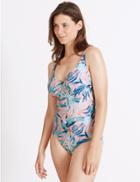 Marks & Spencer Secret Slimming&trade; Printed Swimsuit Dd-g Coral Mix