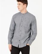 Marks & Spencer Brushed Cotton Flannel Shirt Grey